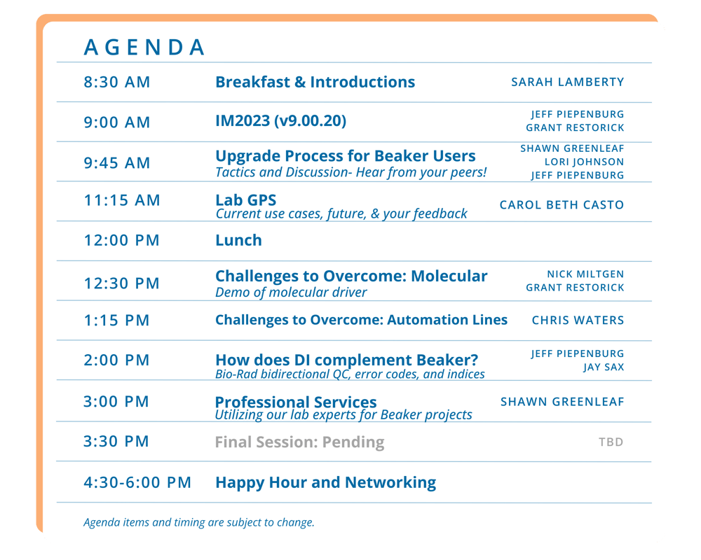 Boston User Group Agenda